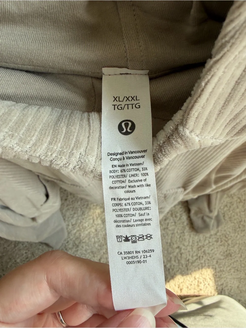 Lululemon Scuba Oversized Hoodie *Velvet Cord Riverstone